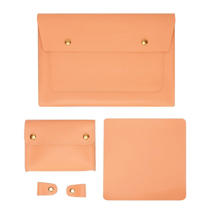 S178 3 In 1 Leather Waterproof Laptop Liner Bag, Size: 14 inches(Honeydet Oranges) - 14.1 inch by PMC Jewellery | Online Shopping South Africa | PMC Jewellery | Buy Now Pay Later Mobicred