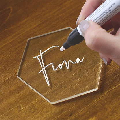 10 PCS Clear Hexagon Acrylic Seat Card Guest Business Card Logo Decoration DIY Board - Name Card Holder by PMC Jewellery | Online Shopping South Africa | PMC Jewellery