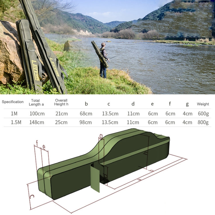 LEO 27746 Folding Fishing Rod Bag Long Fishing Gear Soft Bag, Length: 1m Army Green - Storage Boxes & Storage Bags by LEO | Online Shopping South Africa | PMC Jewellery | Buy Now Pay Later Mobicred