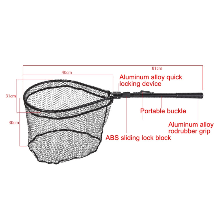 LEO 27984 Aluminum Alloy Quick Folding Fishing Net(Black) - Fishing Net by LEO | Online Shopping South Africa | PMC Jewellery | Buy Now Pay Later Mobicred