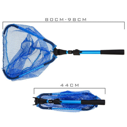 LEO 28109 Triangle 2 Section Extended Aluminum Alloy Fish Net(Blue) - Fishing Net by LEO | Online Shopping South Africa | PMC Jewellery