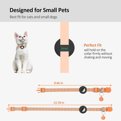 Pet Cat Reflective Collar with Bell for Airtag Tracker(Orange) - Pet Series by PMC Jewellery | Online Shopping South Africa | PMC Jewellery