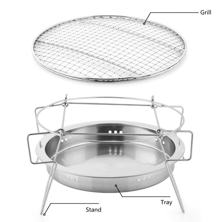 RG_011 Outdoor Round Folding Stainless Steel Barbecue Grill, Size: 30 x 19.5cm - Cookwares & Tablewares by PMC Jewellery | Online Shopping South Africa | PMC Jewellery