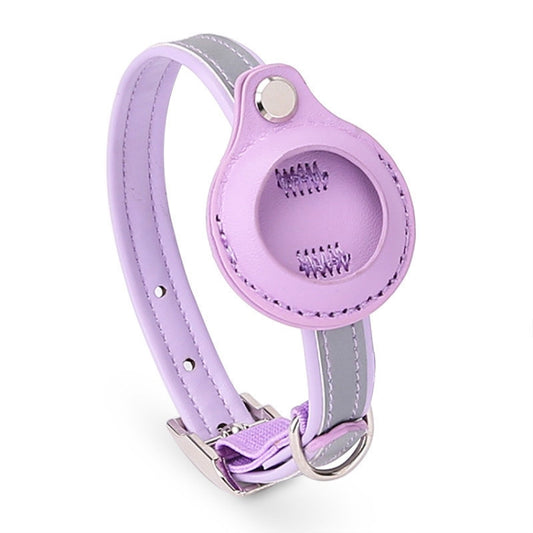 For Airtag Tracker Protective Cover Pet PU Collar, Specification: M(Purple) - Pet Series by PMC Jewellery | Online Shopping South Africa | PMC Jewellery