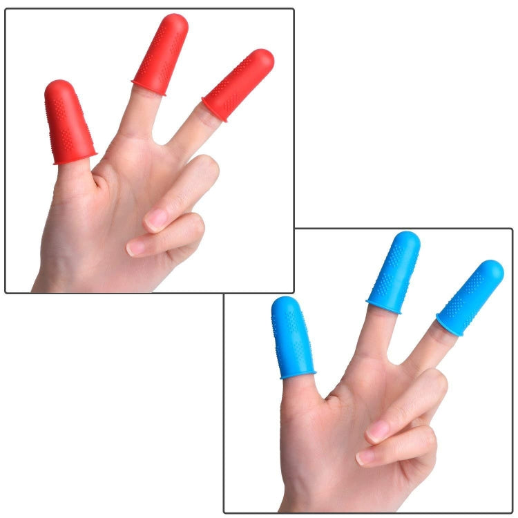 4 Sets Anti-scalding Non-slip High Temperature Resistant Silicone Finger Cuff With Particles(Blue) - Safety Gloves by PMC TechLife | Online Shopping South Africa | PMC TechLife