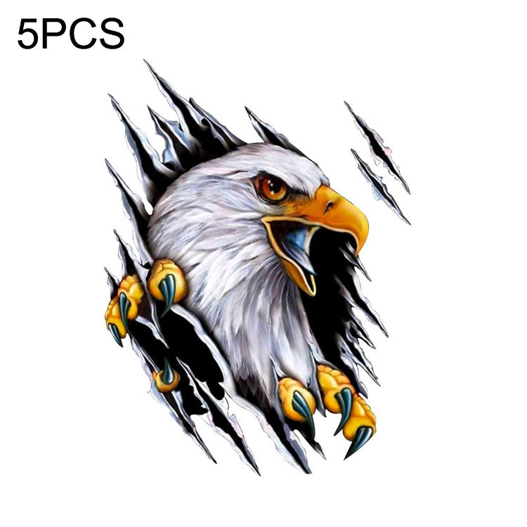 5PCS Tear Eagle 3D Car Sticker Scratch Covering Body Pull Flower Sticker, Style: Right (18x 24cm) - 3D Creative Stickers by PMC TechLife | Online Shopping South Africa | PMC TechLife