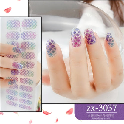 22 Fingers Shiny Onion Powder Starry Waterproof Nail Sticker(ZX-3037) - Nail Stickers by PMC Jewellery | Online Shopping South Africa | PMC Jewellery | Buy Now Pay Later Mobicred