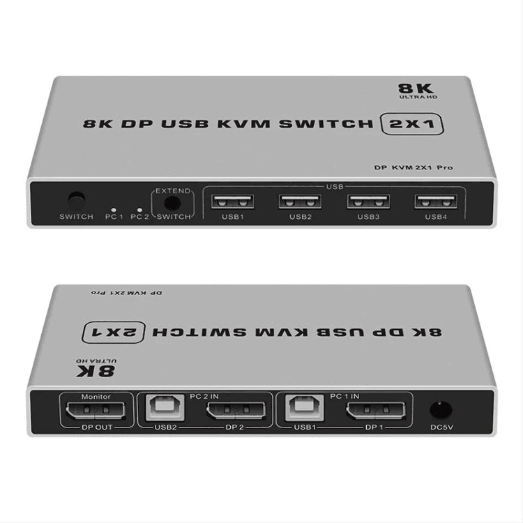 8K KYSW59 60HZ DP USB KVM Switch 2-in-1 Computer Sharing Device - Switch by PMC Jewellery | Online Shopping South Africa | PMC Jewellery | Buy Now Pay Later Mobicred