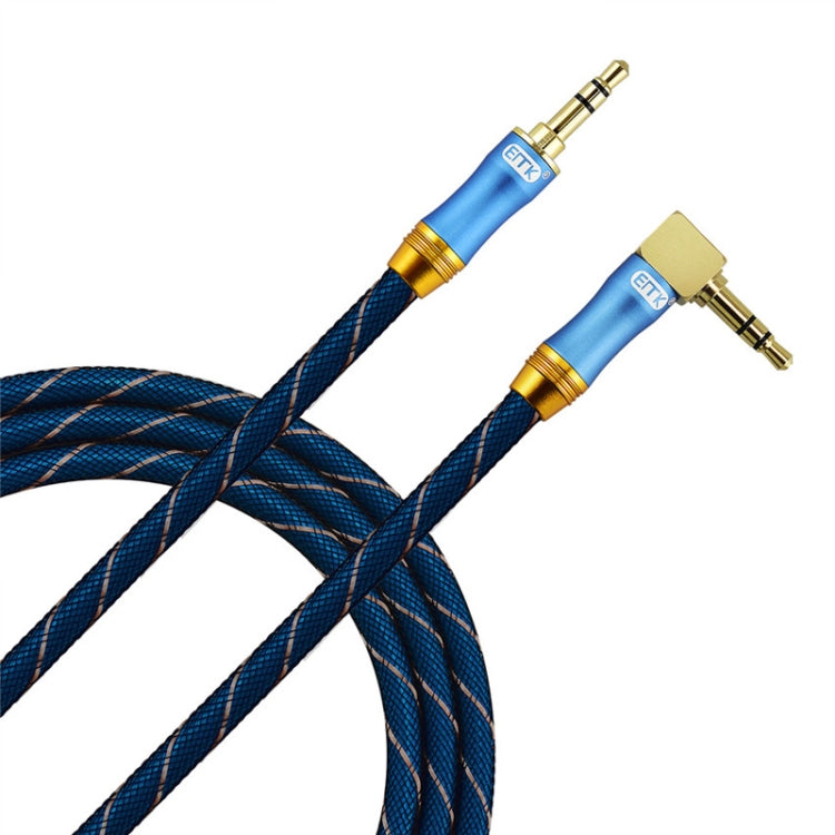 EMK 90-Degree Car 3.5mm Audio Cable Extension Cable, Cable Length: 1.5M(Blue) - free shipping - PMC TechLife - Order now!