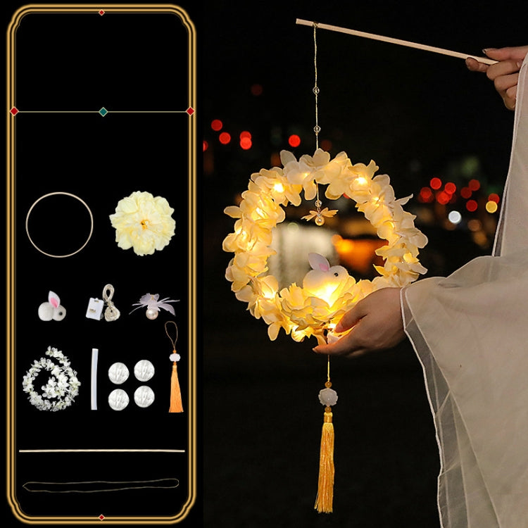 Moon Festival Hand Lantern Children Handmade DIY Materials, Color: Champagne Peonies - Holiday Lights by PMC Jewellery | Online Shopping South Africa | PMC Jewellery | Buy Now Pay Later Mobicred