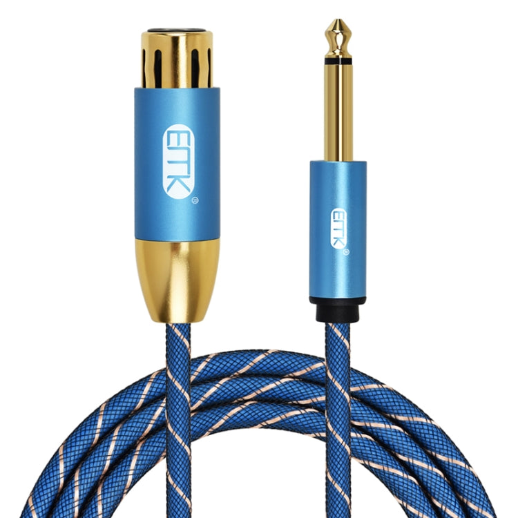 EMK KN603 2Pin 6.5mm Canon Line Balanced Audio Microphone Line,Cable Length: 1m(Blue) - Microphone Audio Cable & Connector by EMK | Online Shopping South Africa | PMC Jewellery | Buy Now Pay Later Mobicred