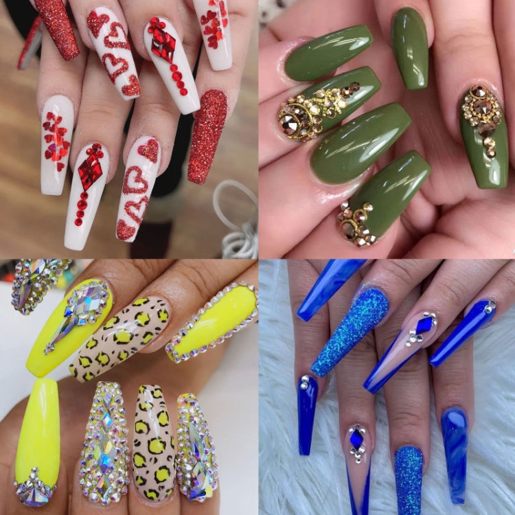 12 Grid Flat Bottom Shaped Nail Rhinestones Nail Decoration, Specification: 16 - free shipping - PMC Jewellery - Order now!