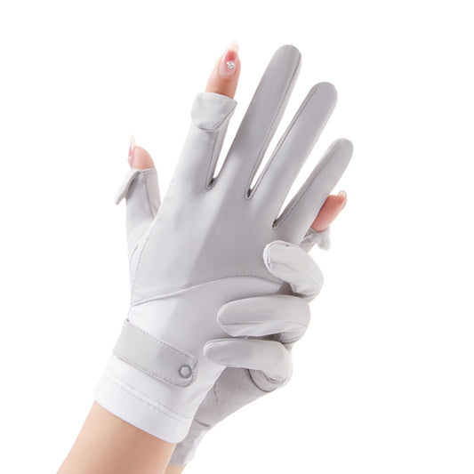 FSN02 1pair UV Resistant Ice Silk Breathable Cool Non-Slip Cycling Driving Thin Gloves Free Code(Gray White) - Safety Gloves by PMC Jewellery | Online Shopping South Africa | PMC Jewellery | Buy Now Pay Later Mobicred