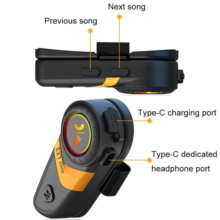 Motorcycle Helmet Call Music Navigation Bluetooth Headset, Color: Yellow(Soft Pipe Microphone) - Motorcycle Walkie Talkie by PMC Jewellery | Online Shopping South Africa | PMC Jewellery | Buy Now Pay Later Mobicred