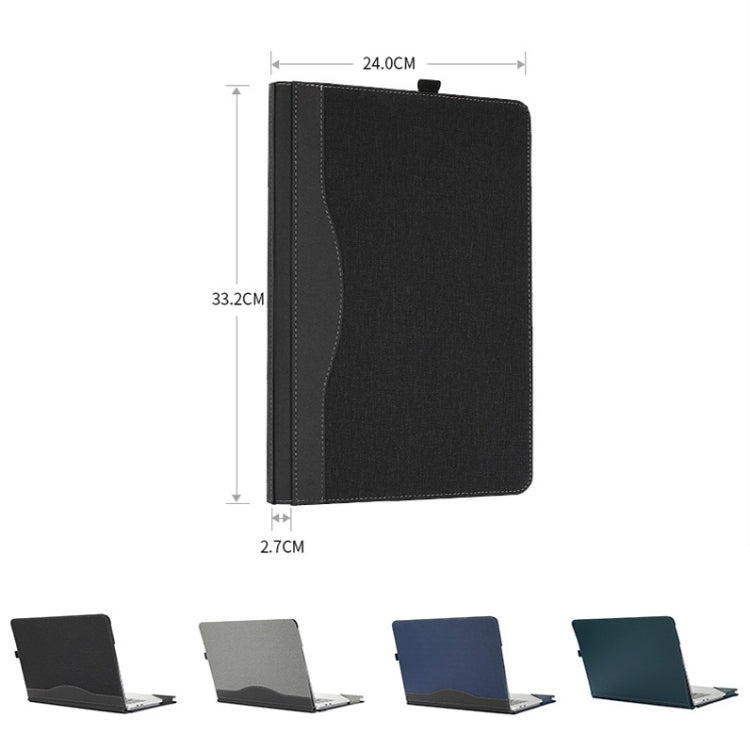 Laptop All-inclusive Anti-drop Protective Case For Microsoft Surface Laptop Studio(Vegan Leather-Dark Green) - Screen & Keyboard Cover by PMC Jewellery | Online Shopping South Africa | PMC Jewellery | Buy Now Pay Later Mobicred