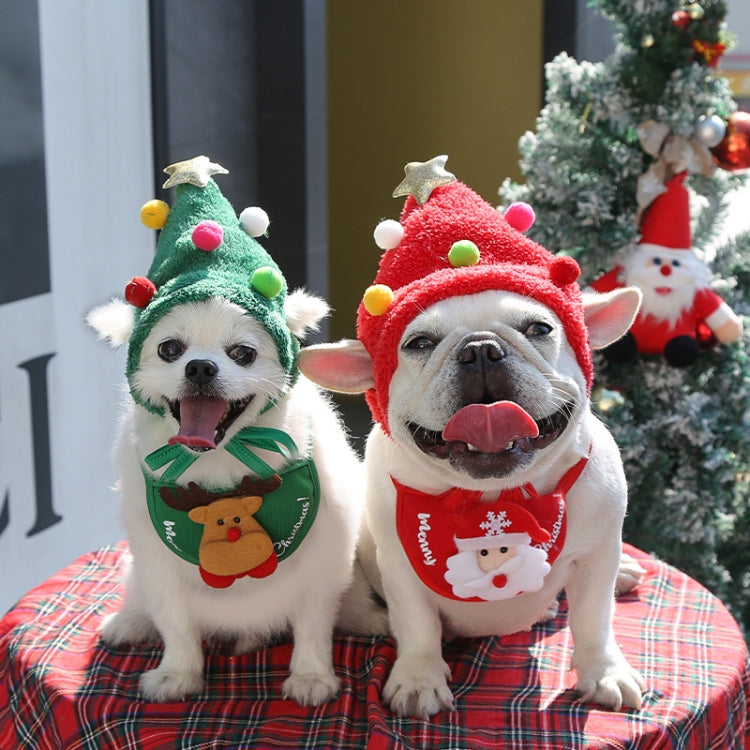 Pet Christmas Hat Saliva Festive Dressing Supplies, Color: Red Hat S - Caps by PMC Jewellery | Online Shopping South Africa | PMC Jewellery