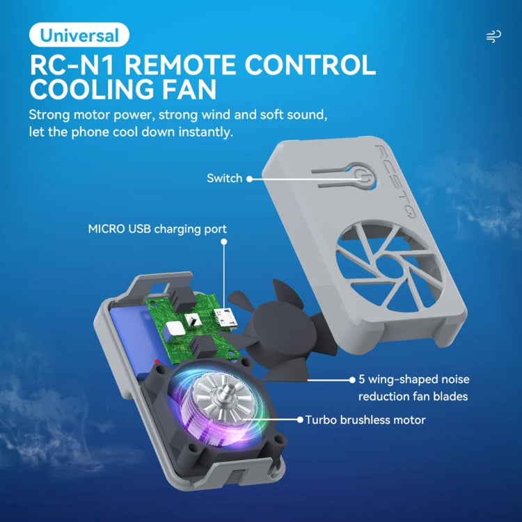 RCSTQ Universal Cooling Fan Cell Phone Cooler For DJI Mavic 3 / Mini 2 / Mini 3 Pro / Air 2 - Others by RCSTQ | Online Shopping South Africa | PMC Jewellery | Buy Now Pay Later Mobicred