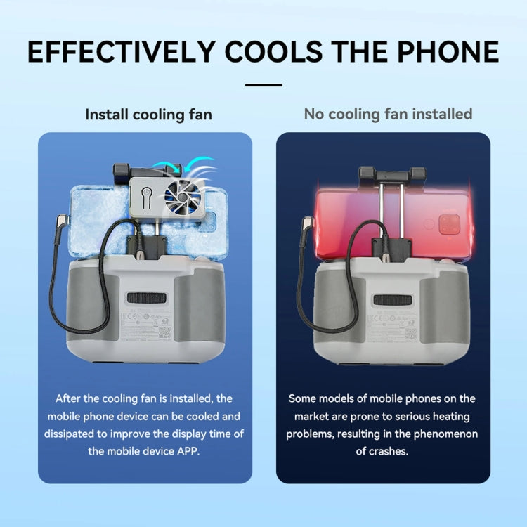 RCSTQ Universal Cooling Fan Cell Phone Cooler For DJI Mavic 3 / Mini 2 / Mini 3 Pro / Air 2 - Others by RCSTQ | Online Shopping South Africa | PMC Jewellery | Buy Now Pay Later Mobicred