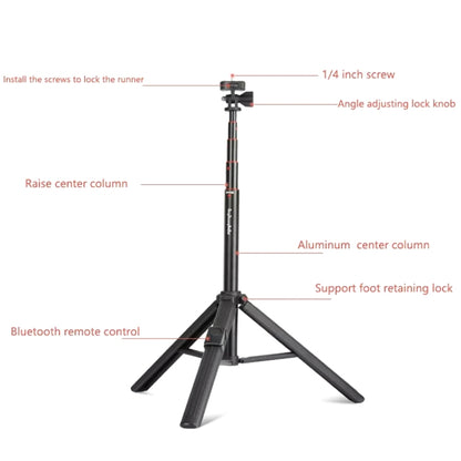 QingZhuangShiDai ZP100 Aluminum Alloy Floor Phone Stand Live Bluetooth Phone Selfie Stick - Selfie Sticks by Qingzhuangshidai | Online Shopping South Africa | PMC Jewellery | Buy Now Pay Later Mobicred