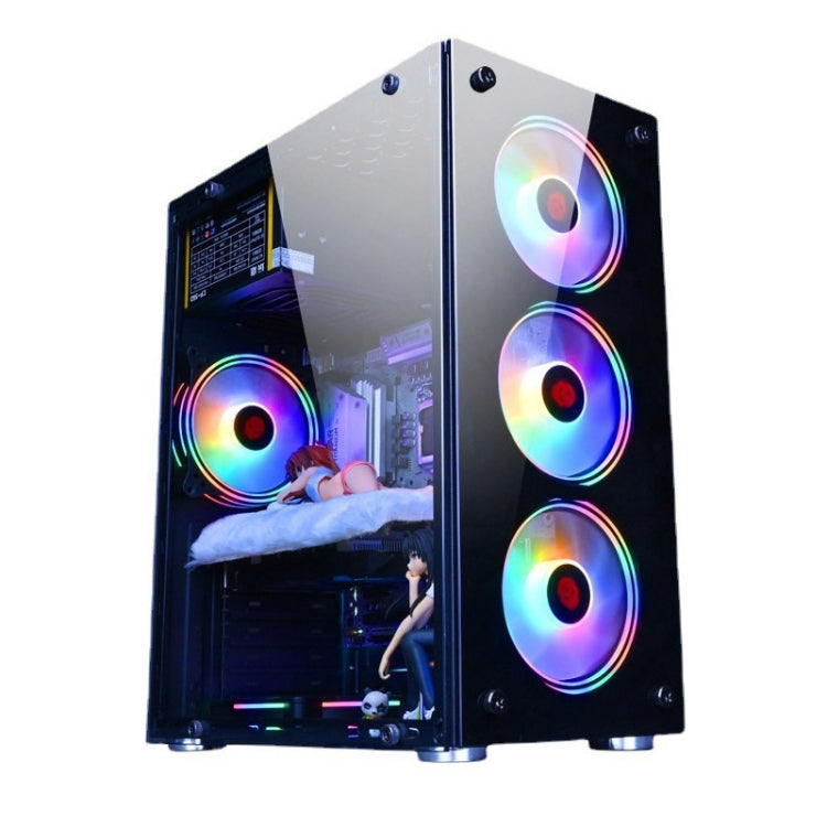 Computer CPU RGB luminous Radiator 2 Fans+Remote Control - Fan Cooling by PMC Jewellery | Online Shopping South Africa | PMC Jewellery | Buy Now Pay Later Mobicred