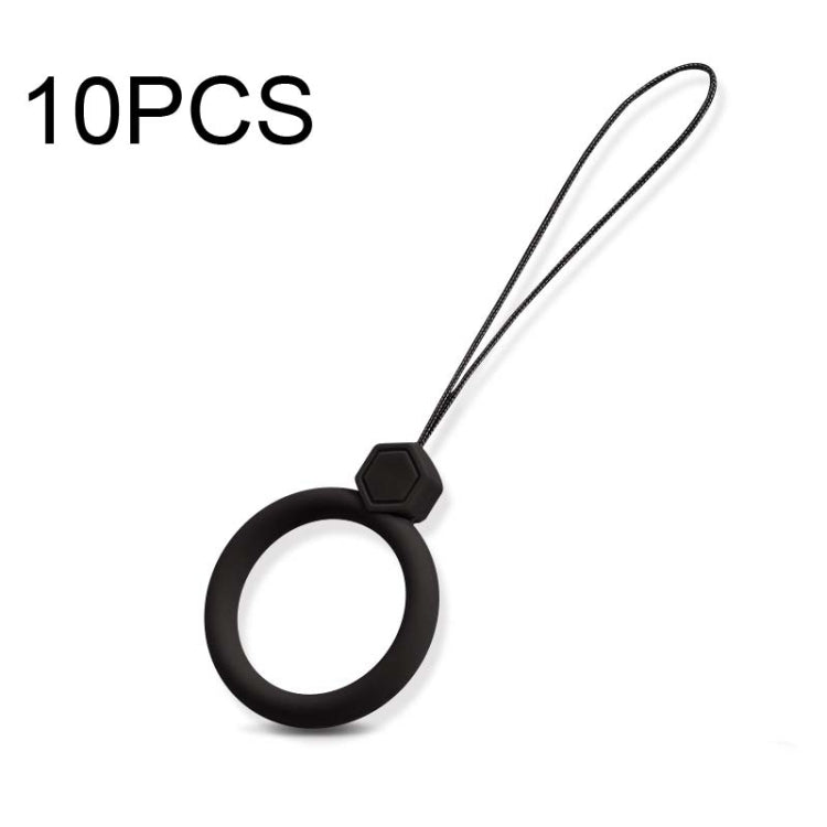 10 PCS Silicone Ring Mobile Phone Lanyard Water Bottle Anti-fall Pendant(Classic Black) - Lanyards & Wrist Straps by PMC Jewellery | Online Shopping South Africa | PMC Jewellery