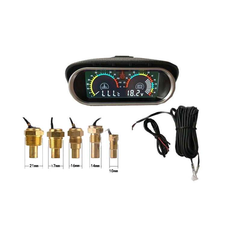 Agricultural Vehicle Car Modification Instrument, Style: Water Temperature (14mm) With Voltage - Clocks & Car Meters by PMC Jewellery | Online Shopping South Africa | PMC Jewellery | Buy Now Pay Later Mobicred