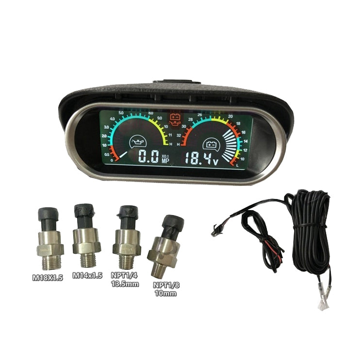 Agricultural Vehicle Car Modification Instrument, Style: Oil Meter (NPT1/4) With Voltage - Clocks & Car Meters by PMC Jewellery | Online Shopping South Africa | PMC Jewellery | Buy Now Pay Later Mobicred