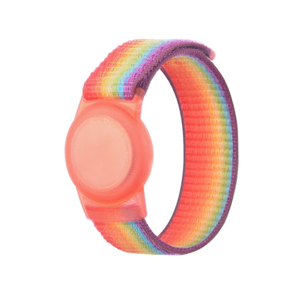 220mm  For AirTag Tracker Child Adult Nylon Strap Wristband Protective Case (Rainbow) - Watch Strap Series by PMC Jewellery | Online Shopping South Africa | PMC Jewellery