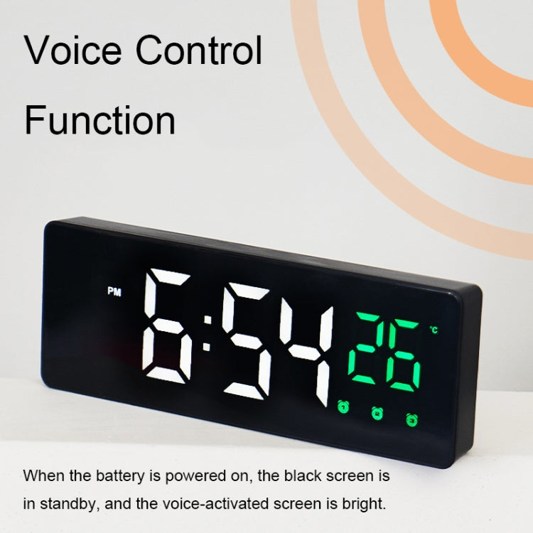 0715 Voice-activated LED Mute Date Temperature Display Electronic Clock(Black Shell Blue Light) - Alarm Clocks by PMc TechLife | Online Shopping South Africa | PMc TechLife | Buy Now Pay Later Mobicred