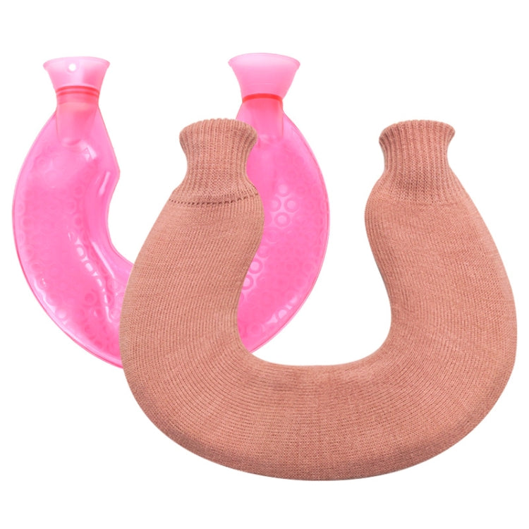 U-shaped PVC Hot Compress Shoulder And Neck Explosion-proof Water Injection Hot Water Bag(Rose Red + Light Pink) - Hot Water Bags by PMC Jewellery | Online Shopping South Africa | PMC Jewellery | Buy Now Pay Later Mobicred