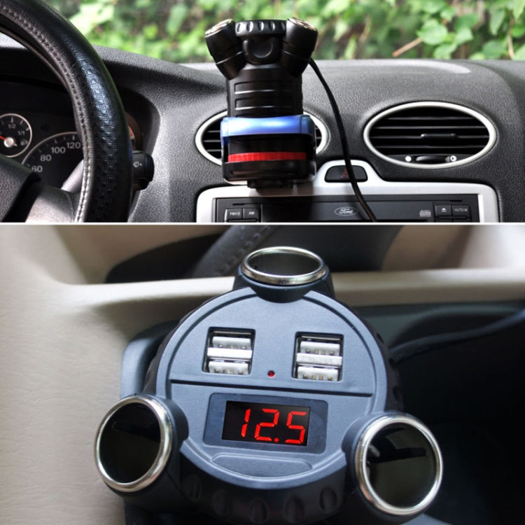 KingNeed C30 Four USB Car Charger 3 In 1 Car Cigarette Lighter - Cigar Socket by KingNeed | Online Shopping South Africa | PMC Jewellery | Buy Now Pay Later Mobicred