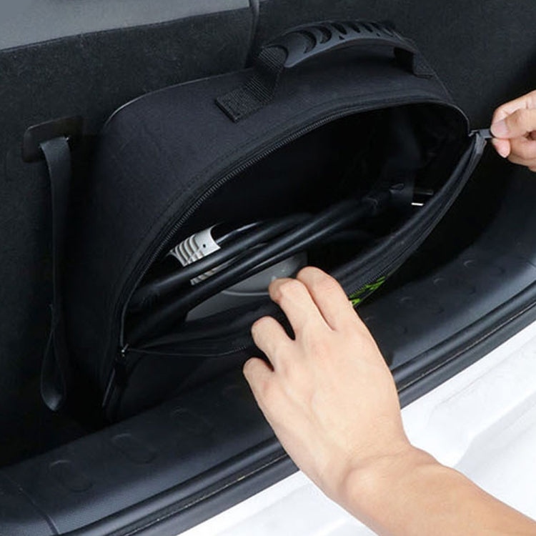 Car Charging Cable Storage Bag Carry Bag For Electric Vehicle Charger Plugs,Spec: Round Without Logo - EV Charger Accessories by PMC TechLife | Online Shopping South Africa | PMC TechLife