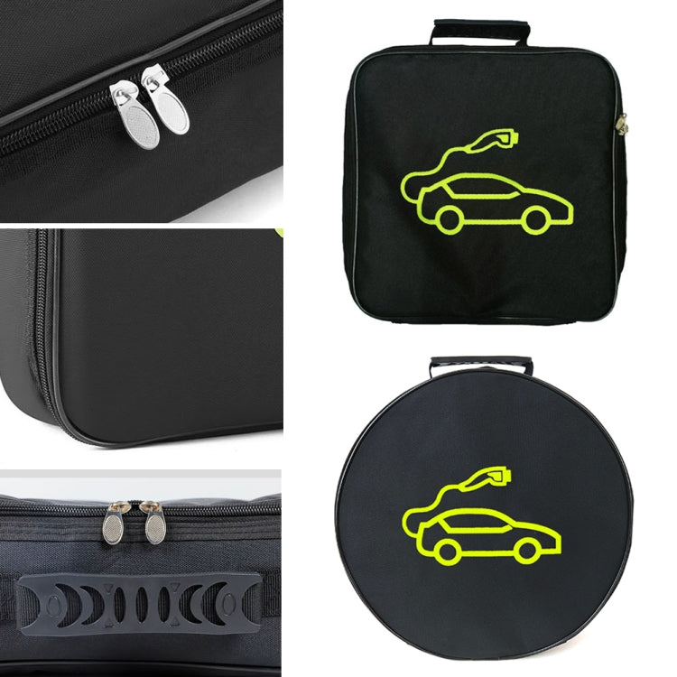 Car Charging Cable Storage Bag Carry Bag For Electric Vehicle Charger Plugs,Spec: Round  With Logo - EV Charger Accessories by PMC TechLife | Online Shopping South Africa | PMC TechLife