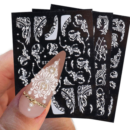 5D Three-dimensional Carved Nail Art Stickers Rose Pattern Embossed Nail Stickers(Stz-5D13) - Nail Stickers by PMC Jewellery | Online Shopping South Africa | PMC Jewellery | Buy Now Pay Later Mobicred