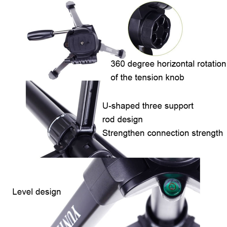 YUNTENG VCT-668RM Portable SLR Camera Tripod Mobile Phone Live Broadcast Support(Black) - free shipping - PMC TechLife - Order now!