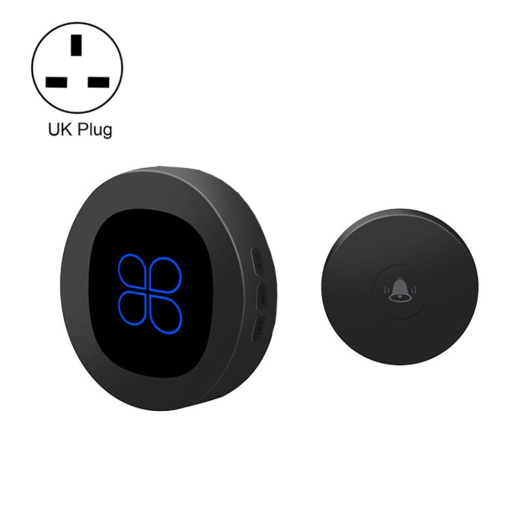 R16 1 For 1 Smart Wireless Self-Powered Hotel Home Electronic Call Doorbell(UK Plug Black) - Wireless Doorbell by PMc TechLife | Online Shopping South Africa | PMc TechLife | Buy Now Pay Later Mobicred