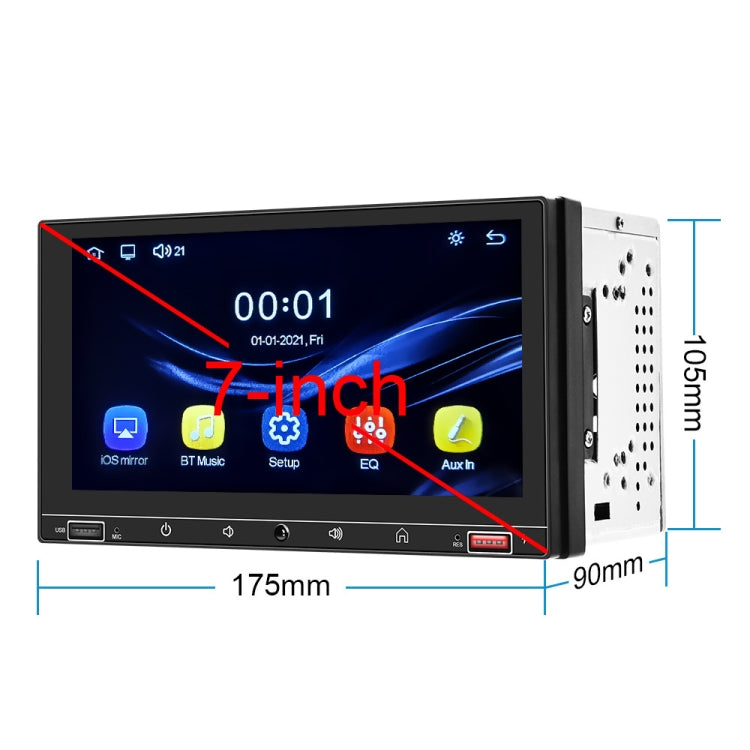 A2916 7 inch Dual-spindle Universal MP5 Car Carplay MP4 Player, Style: Standard+AHD Camera - Car MP3 & MP4 & MP5 by PMC Jewellery | Online Shopping South Africa | PMC Jewellery | Buy Now Pay Later Mobicred