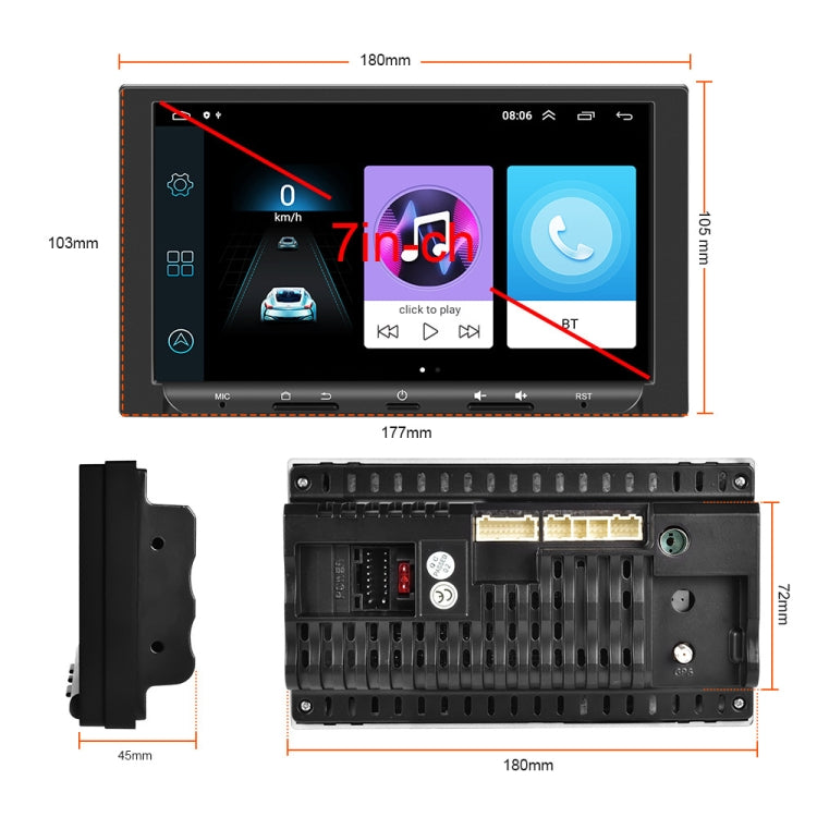 7 inch Carplay GPS Navigation Reverse Integrated Machine, Style: Standard(1+16G) - Car MP3 & MP4 & MP5 by PMC Jewellery | Online Shopping South Africa | PMC Jewellery | Buy Now Pay Later Mobicred