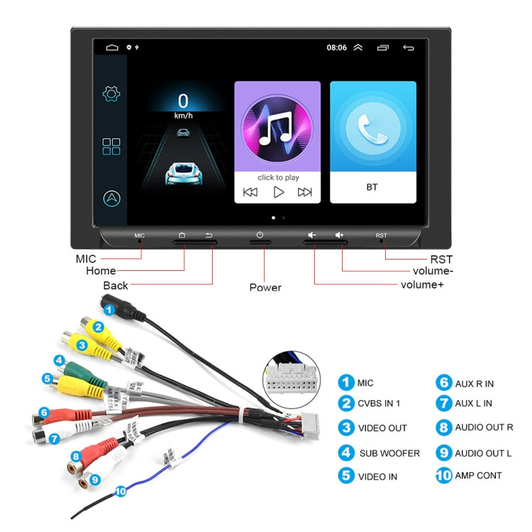 7 inch Carplay GPS Navigation Reverse Integrated Machine, Style: Standard(1+16G) - Car MP3 & MP4 & MP5 by PMC Jewellery | Online Shopping South Africa | PMC Jewellery | Buy Now Pay Later Mobicred