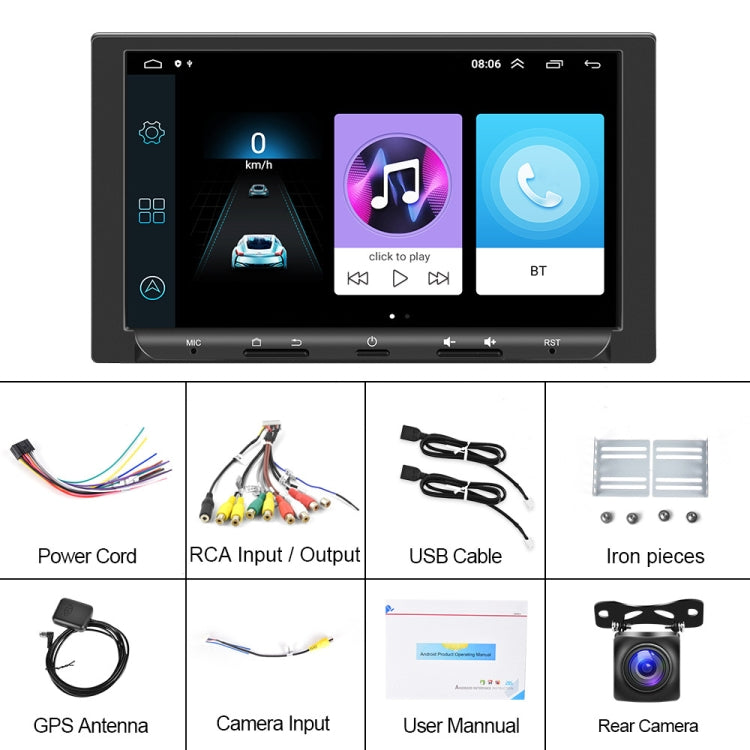 7 inch Carplay GPS Navigation Reverse Integrated Machine, Style: Standard+AHD Camera(1+16G) - Car MP3 & MP4 & MP5 by PMC Jewellery | Online Shopping South Africa | PMC Jewellery | Buy Now Pay Later Mobicred