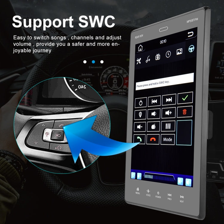 9520C Double Spindle 9.5 inch Vertical Screen Car MP5 Player, Style: Standard+AHD Camera - Car MP3 & MP4 & MP5 by PMC Jewellery | Online Shopping South Africa | PMC Jewellery | Buy Now Pay Later Mobicred