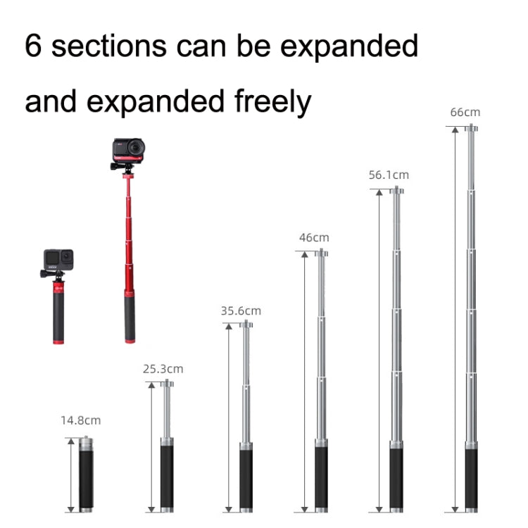 Sunnylife TY-Q9404 For GoPro11 / Insta360 X3 Pocket Desktop Tripod Stand Extension Rod Edition (Titanium Color) - Portable Mini Tripod by Sunnylife | Online Shopping South Africa | PMC Jewellery