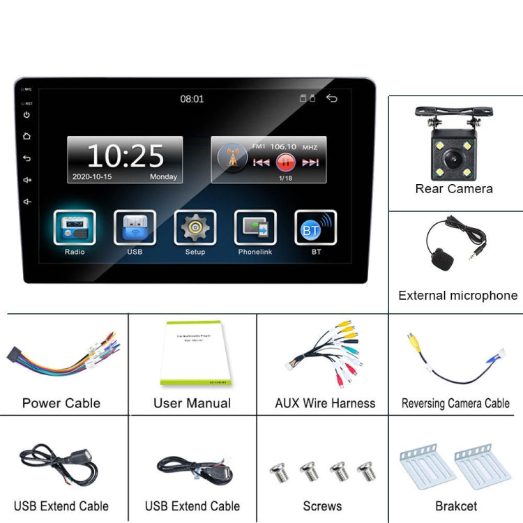 C7001 7 inch Touch Screen Built-In CarPlay Car MP5 Player, Style: Standard+4 Light Camera - Car MP3 & MP4 & MP5 by PMC Jewellery | Online Shopping South Africa | PMC Jewellery | Buy Now Pay Later Mobicred