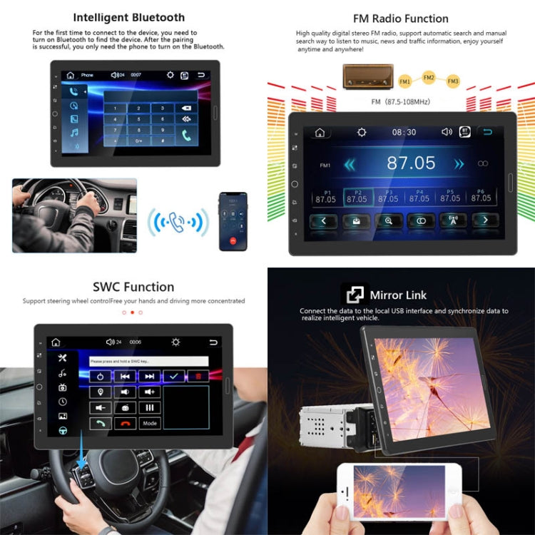 1310C 10.1 inch Car Full Screen Touch HD MP5 Wired Carplay Player, Style: Standard+12 Light Camera - Car MP3 & MP4 & MP5 by PMC Jewellery | Online Shopping South Africa | PMC Jewellery | Buy Now Pay Later Mobicred