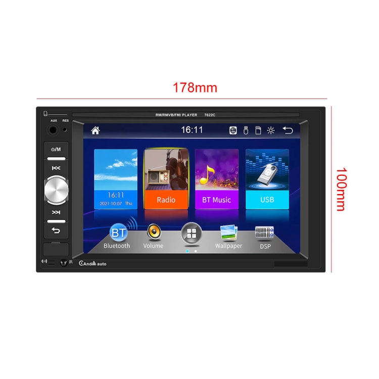 7622C 6.2 inch Dual Spindle HD Car Universal MP5 Carplay Player, Style: Standard+12 Light Camera - Car MP3 & MP4 & MP5 by PMC Jewellery | Online Shopping South Africa | PMC Jewellery | Buy Now Pay Later Mobicred