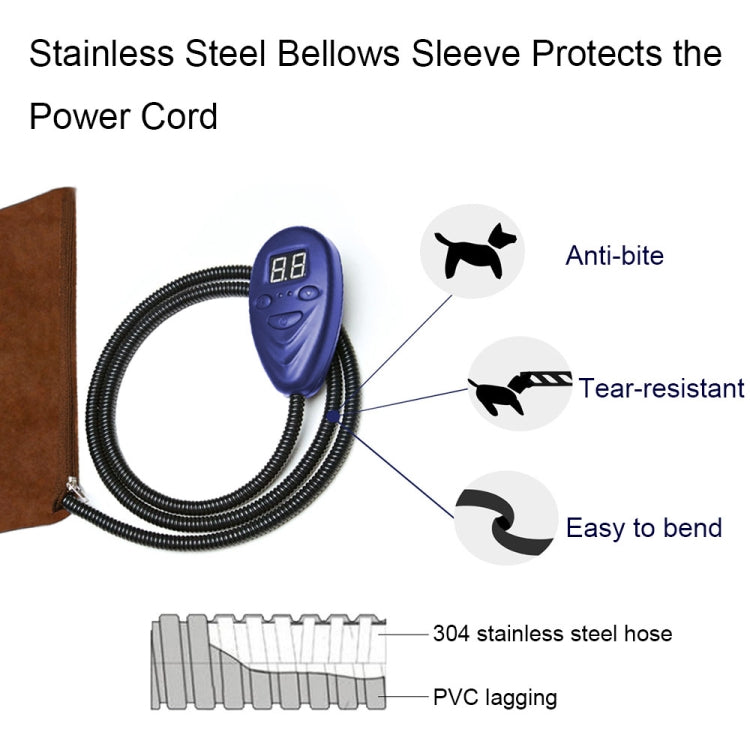 30x30cm Coffee 12V Low Voltage Multifunctional Warm Pet Heating Pad Pet Electric Blanket(EU Plug) - Pads by PMC TechLife | Online Shopping South Africa | PMC TechLife | Buy Now Pay Later Mobicred