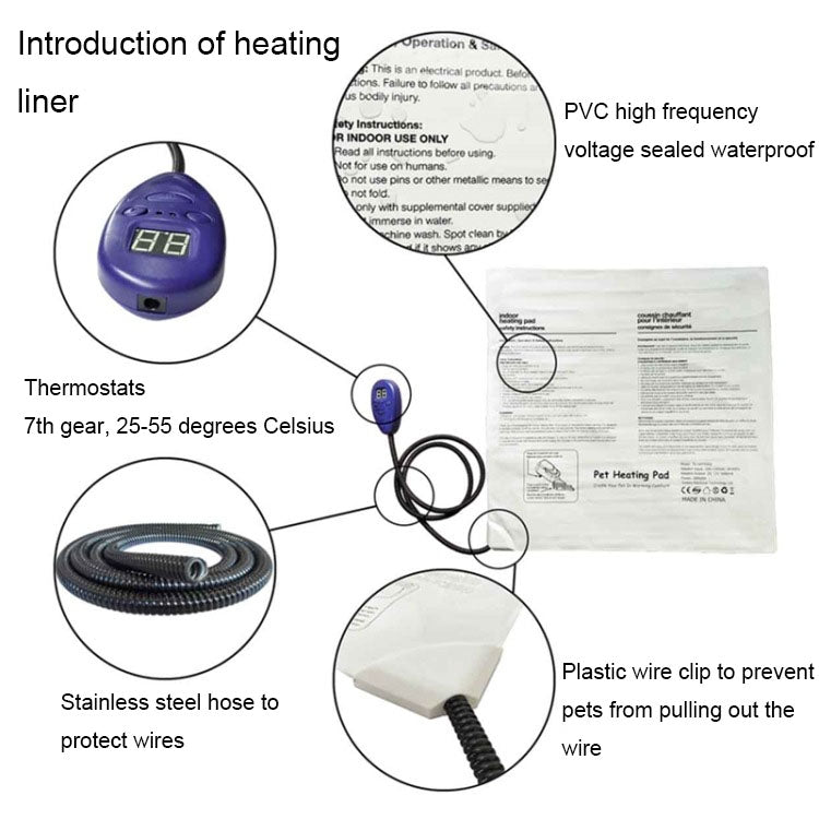 40x30cm Blue 12V Low Voltage Multifunctional Warm Pet Heating Pad Pet Electric Blanket(UK Plug) - Pads by PMC TechLife | Online Shopping South Africa | PMC TechLife | Buy Now Pay Later Mobicred