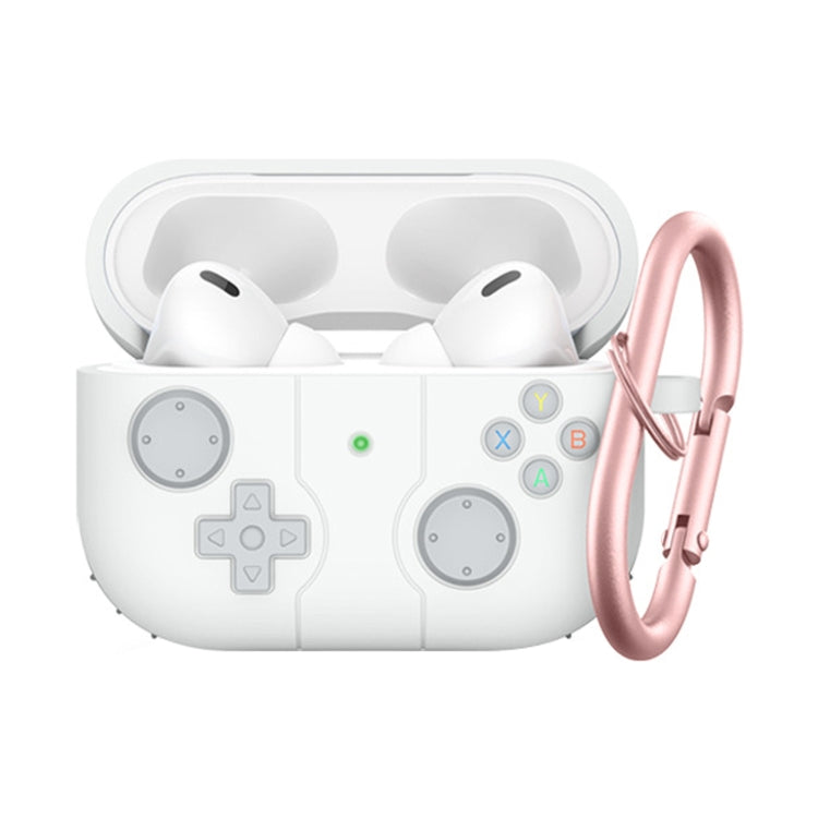 For Airpods Pro 2 Soft Shell Drop-proof Silicone Headphone Cover With Hook(White) - For AirPods Pro 2 by PMC Jewellery | Online Shopping South Africa | PMC Jewellery | Buy Now Pay Later Mobicred
