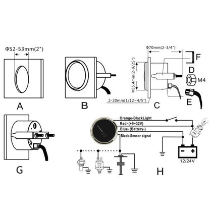 PMM2 DN52mm 12/24V 0-190Ohm Marine Balance Table Lift Table(WG) - Marine Accessories & Parts by PMC Jewellery | Online Shopping South Africa | PMC Jewellery | Buy Now Pay Later Mobicred