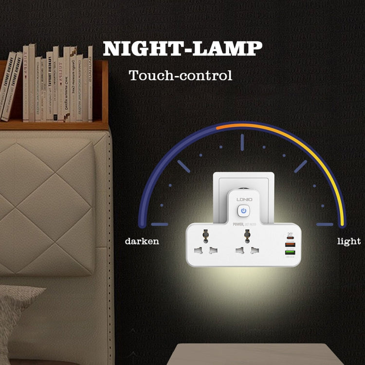 LDNIO SC2311 20W PD+QC 3.0 Multifunctional Home Fast Charging Socket with Night Light, Spec: EU Plug - Extension Socket by LDNIO | Online Shopping South Africa | PMC Jewellery | Buy Now Pay Later Mobicred